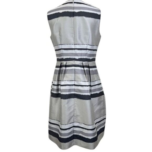 Boss Hugo Boss Diljana Dress Silver Gray Textured Sleeveless Cocktail Size 8 - Picture 5 of 16